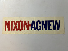 Lot of 10 Vintage 1968 Nixon-Agnew Bumper Stickers. Fantastic unused condition. picture