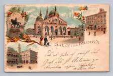 Saluti da PADOVA Italy Antique Gruss Aus-Style Early Lithograph Cover 1897 picture
