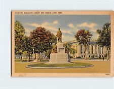 Postcard Soldiers' Monument Library & Common Lynn Massachusetts USA picture