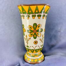 Ukrainian Ceramic Wolodymyr Vintage Pottery Hand Painted Vase Vessel 1995 picture
