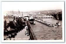 c1940's US Government Locks Tug Boat Steamship Seattle WA RPPC Photo Postcard picture
