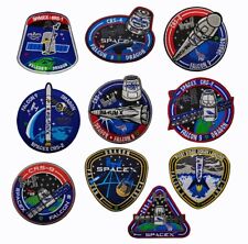 10PCS/SET CRS-1 - CRS-9 SPACEX FALCON-9 DRAGON HOOK PATCH EMBROIDERED BADGE picture