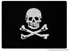 PIRATE FLAG PATCH JOLLY ROGER Skull Crossbones embroidered iron-on BLACK FLAG picture
