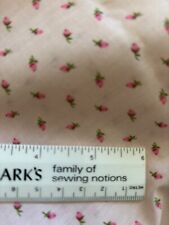 Vintage Teeny Tiny Pink Rosebuds Cotton Fabric 46x111 3 Yards picture