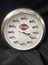 Vintage 2000's Chrome Harley Davidson Wall Clock Motorcycles Electronic Sounds  picture