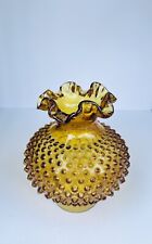 ***** VINTAGE ART DECO AMBER HOBNAIL HURRICANE GLASS  LAMP SHADE  set of 3 picture