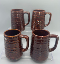 Vintage Four Marcrest Daisy and Dot Stoneware Tankard Mug Stein Brown USA picture