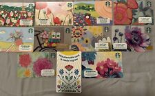 Lot Of 11 Starbucks Spring Flowers Gift Cards Years 2015-2023 NEW picture