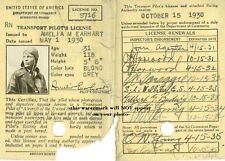 1930 Amelia Earhart Pilot's License PHOTO,No Joke Autograph  / Signature Shown picture