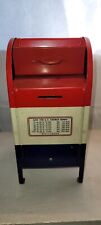 Vintage All American Metal Mailbox Red White Blue 9