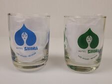 Vintage Hotel Sahara Las Vegas Nevada Cocktail Water Glasses Casino Glass Cups picture
