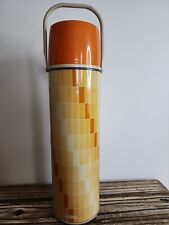 Vintage, Metal, Thermos, King Seeley, Orange Bottle with Handle picture