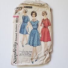 1950s Vintage Simplicty 3917 A Line Dress Jacket Set Sewing Pattern picture
