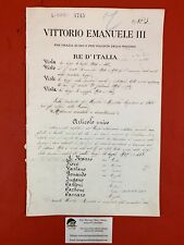 Original WWI Era King Of Italy Signed Document 1911 Victor Emanuel III picture