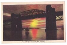 VANCOUVER B.C. CANADA VTG PC BURRARD BRIDGE SUNSET SAILBOAT picture