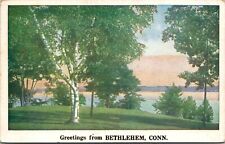 Vtg Scenic Greetings from Bethlehem Connecticut CT Lake Scene 1920s Postcard picture