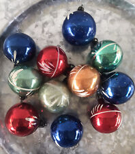 Vintage Christmas Ornaments (11) Hand Blown Painted Balls 1 1/2” Poland picture