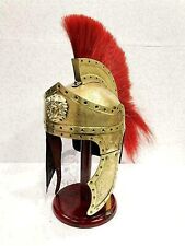 Vintage Helmet Armour Red Crest-Plume Gladiator  Antique  Roman Helmet picture