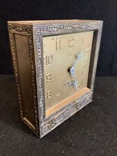 Vintage Antique Wind Up Ansonia Bronze Brass Finish Alarm Clock shelf square picture