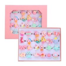 24pcs Little Girl Jewel Rings in Box, Adjustable, No Duplication Kids Play  picture