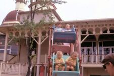 #B5- y Vintage 35mm Slide Photo- Young Twin? Girls on Amusement Park Ride- 1971 picture