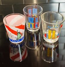 World Trade Center Shot Glass Pre 9/11 Patriot & Andy Warhol Style Set of 3 WTC picture