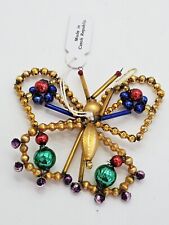 Vtg Beaded Czech Republic Butterfly Christmas Tree Ornament picture