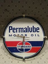 STANDARD OIL PERMALUBE MOTOR OIL WALL CLOCK.MANCAVE. CUSTOM MADE, picture