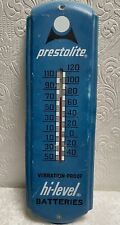 Vintage Prestolite Hi Level Batteries Gas Station Blue Thermometer picture