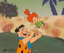 THE FLINTSTONES Fred Tossing Pebbles Animation Art Sericel Cel picture