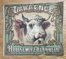 Vintage Advertisement Lawrence Housewife Flannels Lithograph Cow Scrolling Art picture