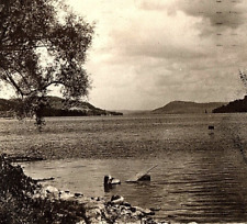 c.1939 Otsego Lake Scene RPPC Cooperstown NY Baseball Stamp Susquehanna River picture