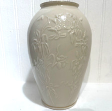 Lenox Flowers Embossed Iris Deign Porcelain Vase 7.25
