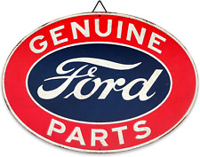 Ford Genuine Parts Oval Metal Sign - Vintage Ford Sign for Garage, Shop or Man C picture