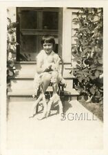 B23 Antique Photos Girl Holding Unusual Dolls picture