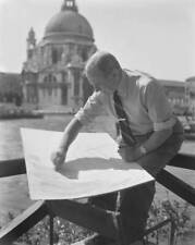 Catalan Painter Joan Miro Wearing A Striped Ciphered Shirt A - 1952 Venice photo picture
