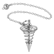 Spiral Pointed Metal Pendulum For Dowsing Divination Chakra Balancing Meditation picture