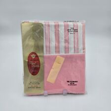 Vintage 2 Pillowcases Royal Family Cannon Tempo Pink Stripe Percale NOS #545 picture