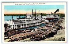 MEMPHIS, TN Tennessee~ STEAMBOATS on  Levee Cotton Shelby County c1920s Postcard picture