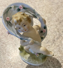 Vintage Lefton Fairy Angel Frolicking in the grass Figurine. EUC picture