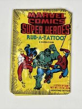 MARVEL COMICS SUPER HEROES 1980 Donruss (1) Unopened Rub-A-Tattoo Wax Pack picture