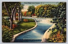 DAMAGED Passaic New Jersey Third Ward Park Vintage NJ Postcard Linen 1950s picture