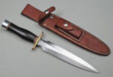 CUSTOM HANDMADE D2 STEEL HUNTING DAGGER BOWIE KNIFE WITH MICARTA HANDLE & SHEATH picture