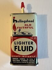 Vintage Hollingshead Lighter Fluid Can Oil Handy Oiler Tin  4OZ Old Faithful picture