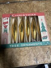 Vintage (Antique) Mercury Glass Teardrop Christmas Tree Ornaments, Original Box picture