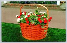 Postcard Longaberger Basket with Flowers Dresden Ohio Unposted picture