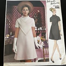 Vintage 1960s Vogue 2205 Mod Belinda Belleville Dress Sewing Pattern 16 UNCUT picture