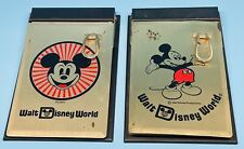 2 Vintage Walt Disney World Brass Cover Notepads Mickey Mouse picture