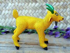 Goat Alebrije Yellow Handmade by Inocencio Vasquez Oaxaca Mexican Folk Art picture