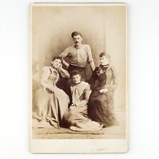 Baseball Player Sisters Cabinet Card c1875 Waukesha Wisconsin Van Bugbee WI C532 picture